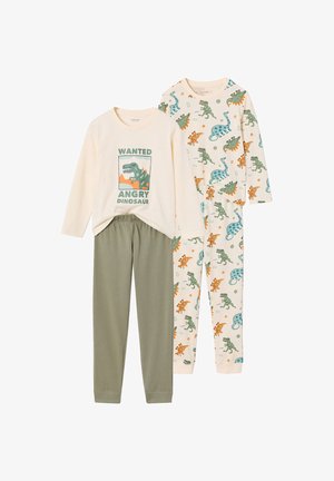 Vertbaudet, VERTBAUDET SET 2ER-PACK SCHLAFANZÜGE DINOSAURIER JUNGEN - Pyjama set - wollweiß