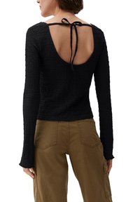 QS À MANCHES LONGUES EN TROMPETTE - Blouse - schwarz