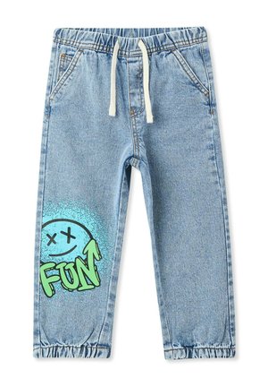 JOGGER STAMPA STILE GRAFFITI - Jeans baggy - var blu denim chiaro