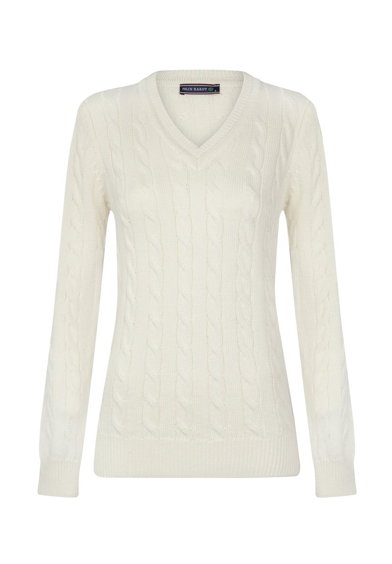 Felix Hardy CABLE V-NECK - Maglione - off white