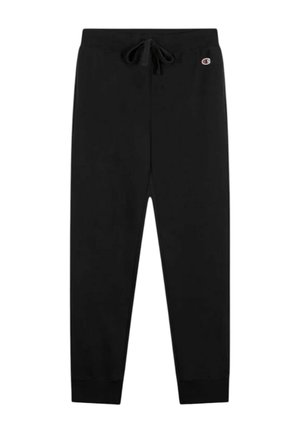 Pantaloni della tuta neri con vita con coulisse e polsini a costine, con piccolo logo Champion nella parte superiore sinistra.