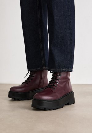 FLATFORM HIGH LACE UP - Šněrovací kotníkové boty - andorra/black