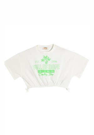 Koton CROP SHORT SLEEVE CREW NECK - T-shirt print - white