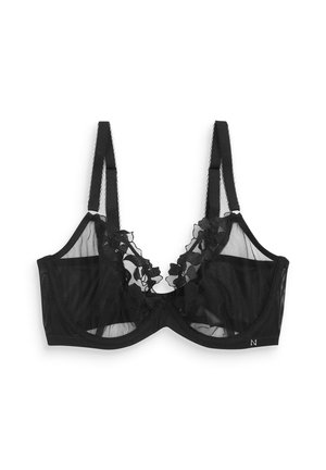 FLORAL EMBROIDERED DD PLUNGE - Underwired bra - black