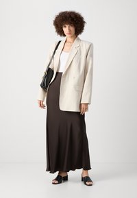 Lindex SKIRT MARY - Jupe longue - dark brown