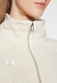 Under Armour RIVAL FLEECE - Felpa - oatmeal light heather/white