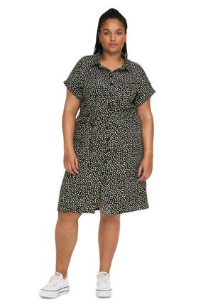 DIEGA SS WVN NP - Shirt dress - black/cloud dancer graphic