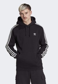 adidas Originals - 3 STRIPES HOODY - Hoodie - black Miniatuurafbeelding 1