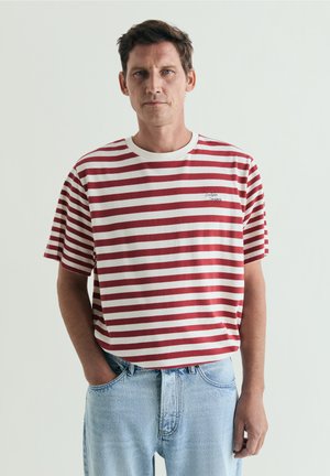 Scalpers MIXED STRIPED TEE - T-shirt con stampa - red