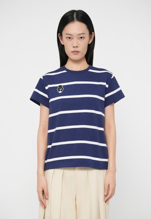 ALVERA STACE FACE TEE - Μπλουζάκι με στάμπα - midnight blue/off white