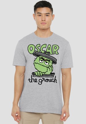 SESAME STREET CANNED GROUCH - Print T-shirt - mottled light grey