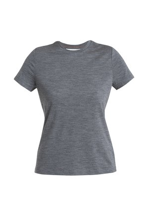 Gray short-sleeve t-shirt made of a heathered fabric. Features a round neck and a regular fit with no visible patterns or accents.