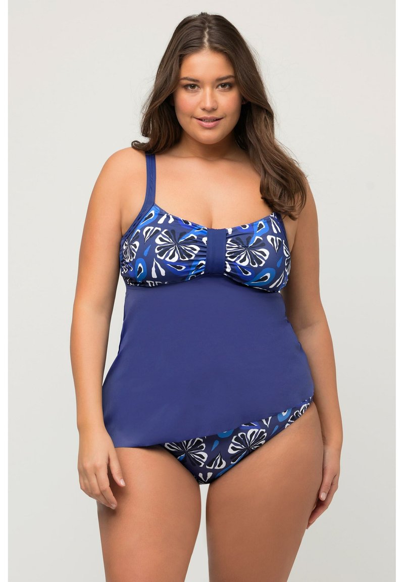 Ulla Popken ABSTRACT FLORAL SET - Bikini - blue violet/dunkelblau ...