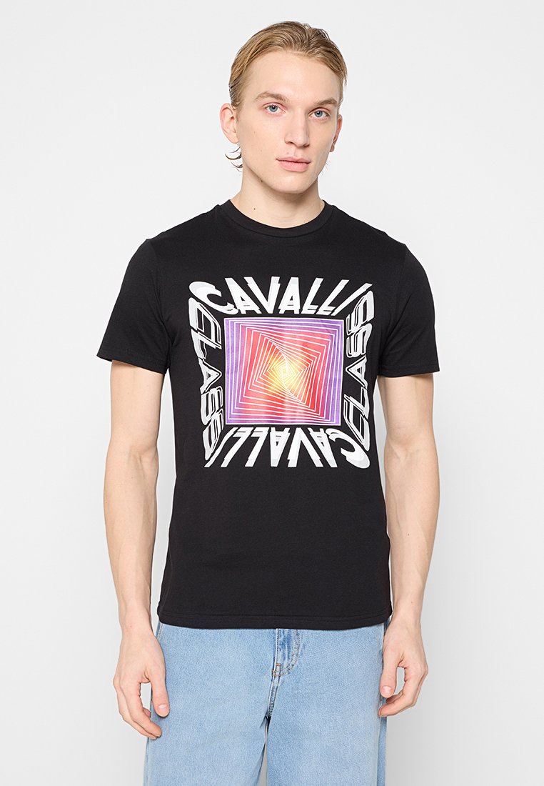 Cavalli Class T-shirt print zwart