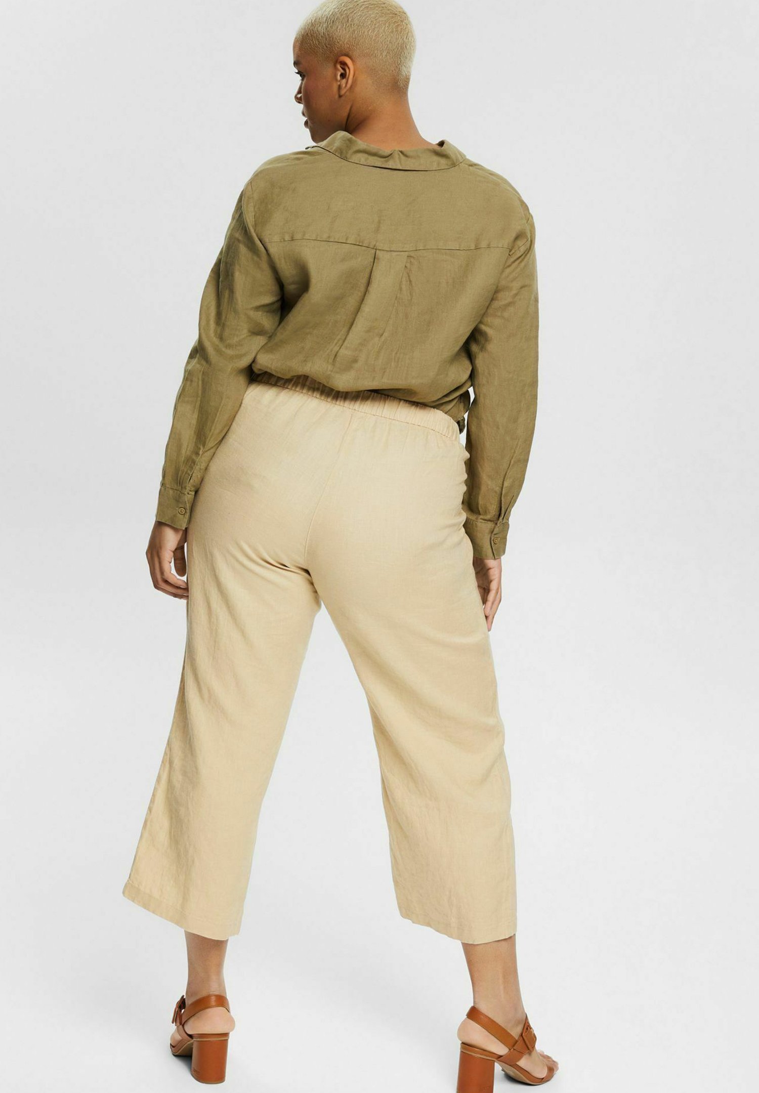 Esprit CURVY - Pantaloni - sand/beige screziato - Zalando