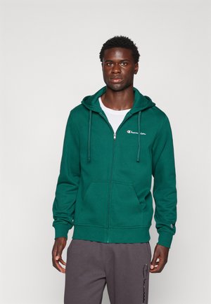 Champion ICONS FULL ZIP HOODIE SMALL LOGO - Sudadera con cremallera - dark green