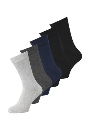 Jack & Jones BASIC 5 PACK - Socks - black/navy blazer/dark grey melange/light grey melange
