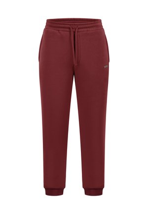 Bordeaux sweatpants med elastisk talje med snor, sidelommer og ribbede manchetter for et tætsiddende look. Blød stofoverflade.