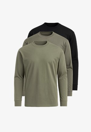 SET OF 3 -LSBC - Top s dlouhým rukávem - khaki dark grey black