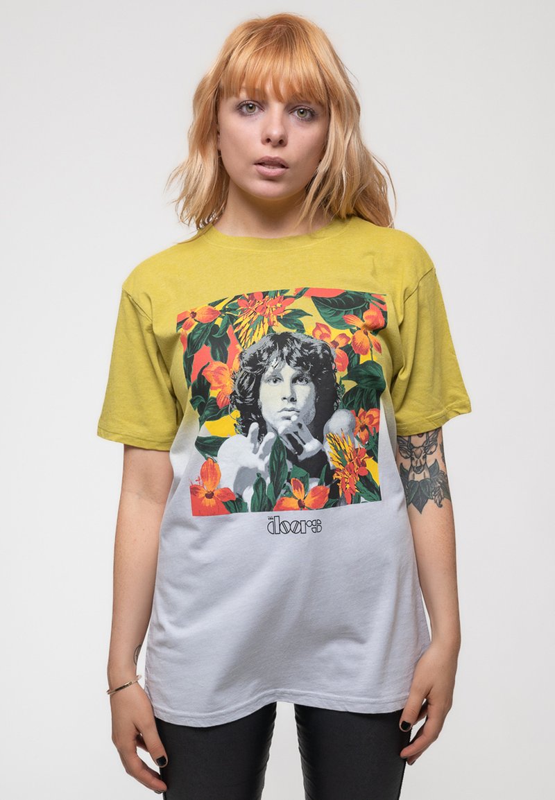 Paradiso Clothing THE DOORS JIM MORRISON FLORAL SQUARE - Print T-shirt - yellow