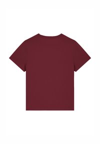 T-shirt court à manches courtes bordeaux en coton. Doté d'un col rond et d'un dos uni sans logos ni motifs.