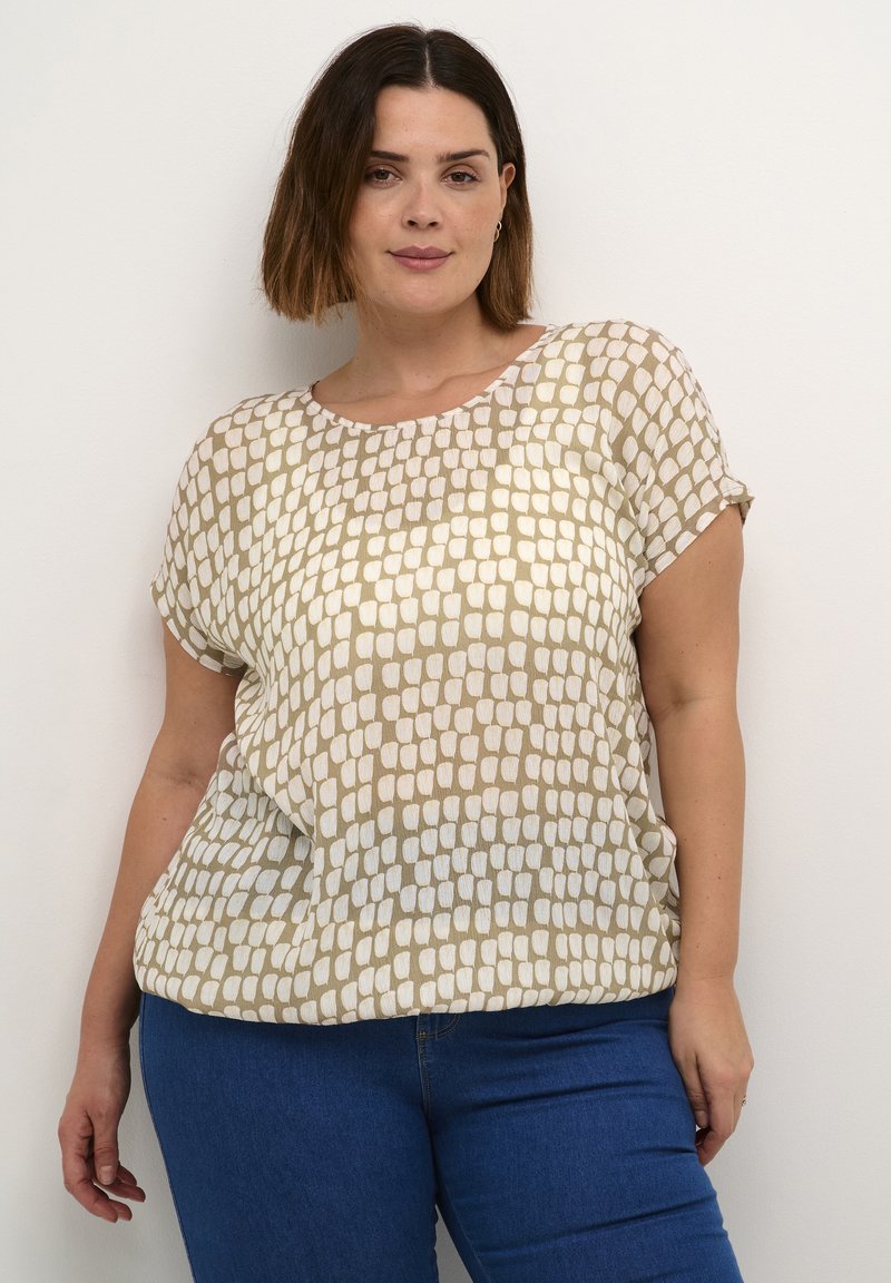 Kaffe Curve KCLOKANA - Blusa - chinchilla chalk graphic print