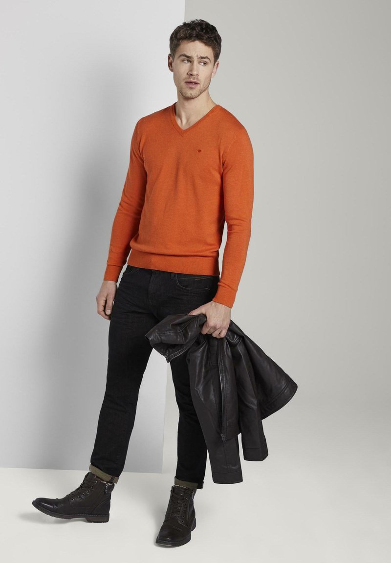 TOM TAILOR Herren Basic Strickpullover V-Ausschnitt TOM TAILOR Herren Basic Strickpullover V-Ausschnitt
