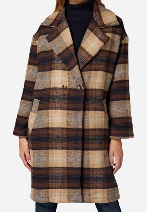 Halflange jas - mottled brown