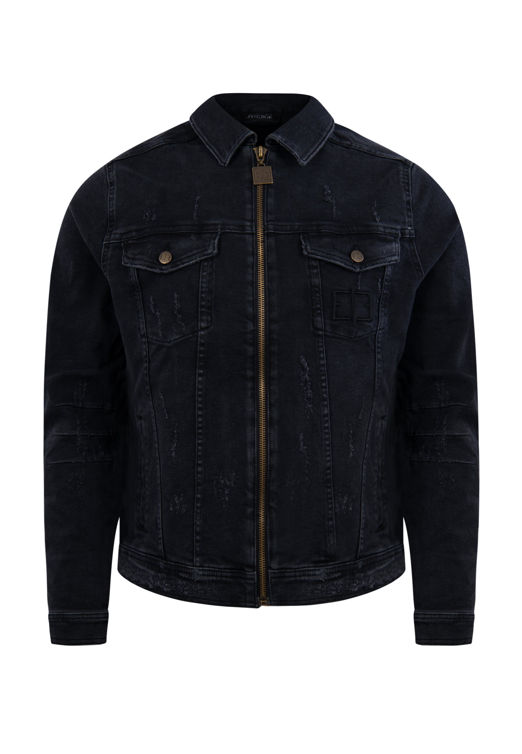 ESTEEM DESTROYED JEANS JACKET Jeansjacke washed black/black