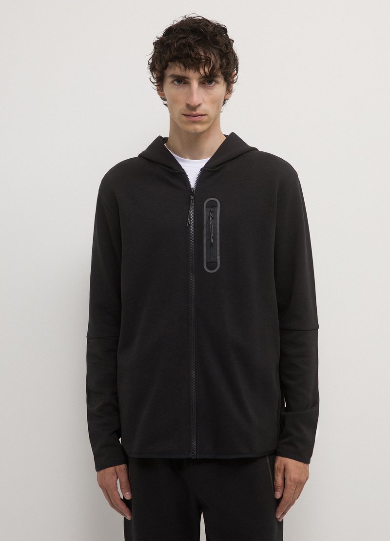 Calliope TECNICA CON CAPPUCCIO - Felpa con zip - nero