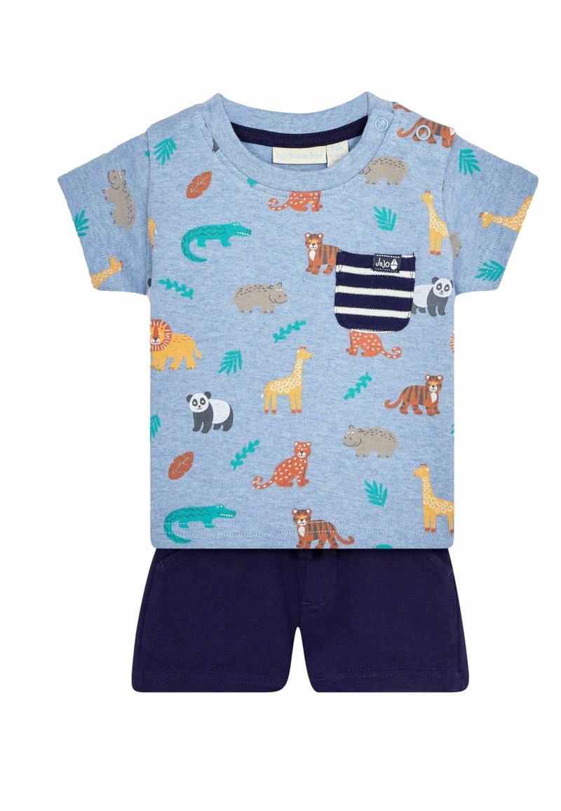 JoJo Maman Bébé 2-PIECE DINO SET - REGULAR FIT - Šortky - blue safari