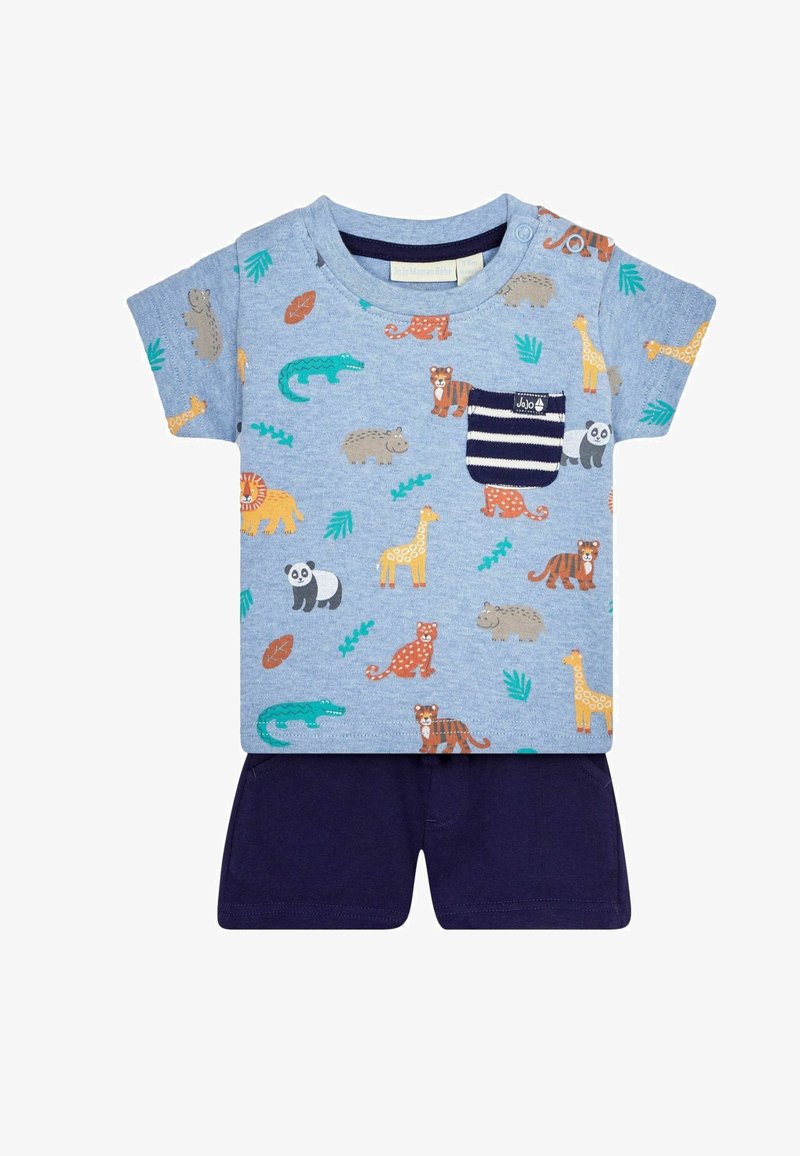 JoJo Maman Bébé 2-PIECE DINO SET - REGULAR FIT - Šortky - blue safari