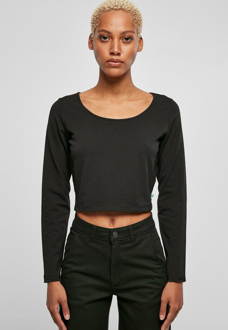 Urban Classics - CROPPED LONGSLEEVE - Top s dlouhým rukávem - black, Zvětšit