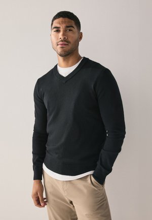 REGULAR FIT - V-NECK 3 PACK  . - Svetrík - black
