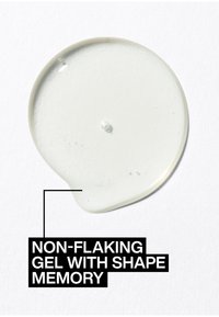 Duidelijke, glanzende gel met een lichte glans, die in een traanvorm vloeit. Het oppervlak heeft kleine luchtbellen; gemarkeerd als niet-schilferig met geheugen voor zijn vorm.