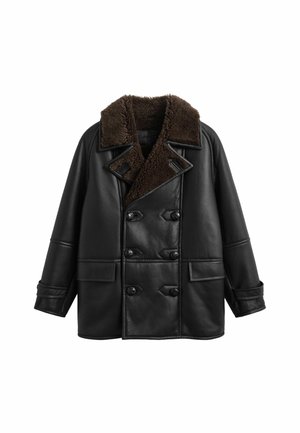 GANT, GANT SHEARLING PEACOAT - Halflange jas - black