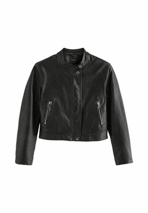 CENTRE FRONT REGULAR FIT - Mākslīgās ādas jaka - black