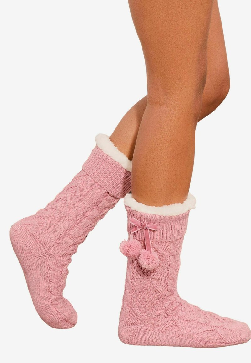Lipsy COSY SLIPPER  - Strumpor - pink