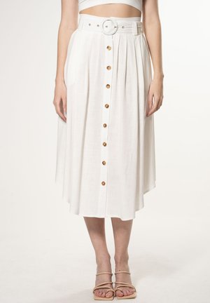 INFLUENCER BUTTON-THROUGH - Jupe plissée - white