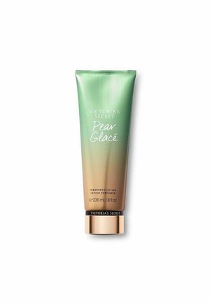 Victoria's Secret Pear Glacé -tuoksuvoideputki, vihreä-beige liukuvärjäys, 236 ml (8 fl oz) kultaisin ja mustin korkein.