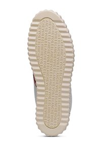 Rubber shoe sole with textured grooves and embossed "BLANCHE VOILE" pattern. Light beige color with a smooth, ridged design.