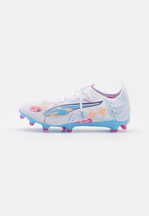Puma ULTRA 5 MATCH VOL. UP FG/AG - Scarpe da calcio per terreni duri - white/luminous blue/poison pink/fizzy melon