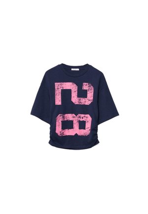 PLACEMENT RUCHED CROP - T-shirt con stampa - dark blue