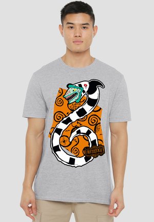 Cotton Soul, BEETLEJUICE/WORM - Print T-shirt - mottled light grey