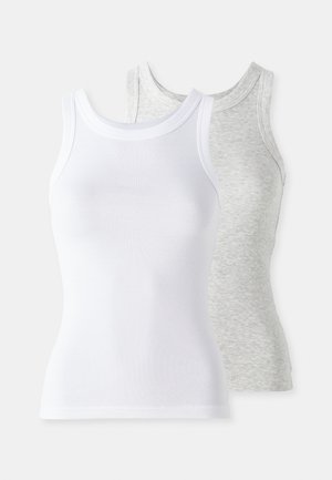 FITTED TANK 2 PACK  - Débardeur - white/grey melange