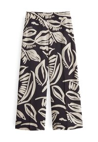 HIGH RISE CROPPED WIDE FIT PRINT - Broek - midnight brown
