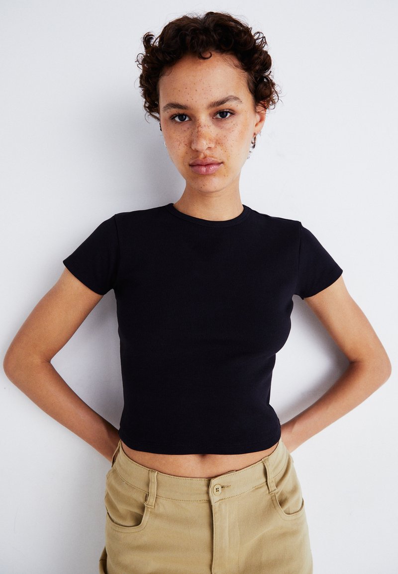Denim Project CROPPED - Navadna majica - black