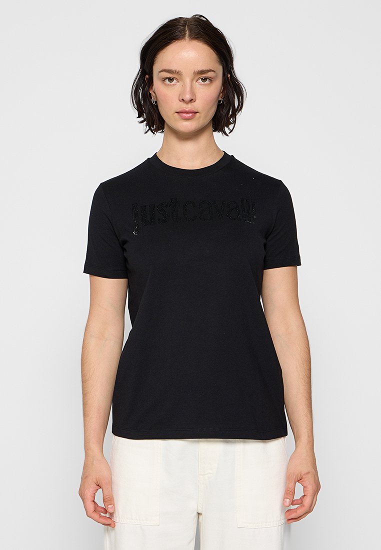 Just Cavalli T-shirt print zwart