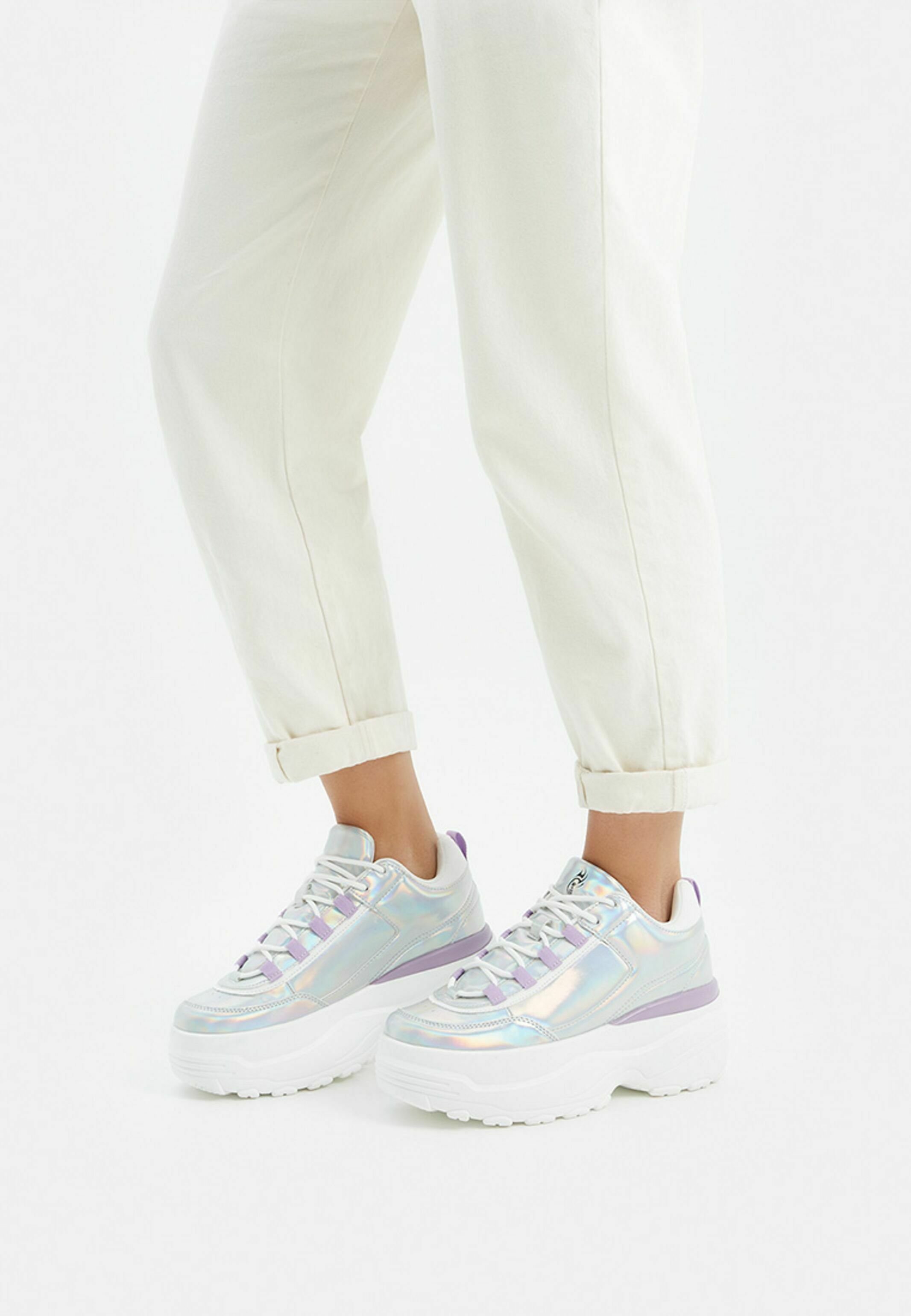 silver trainers platform