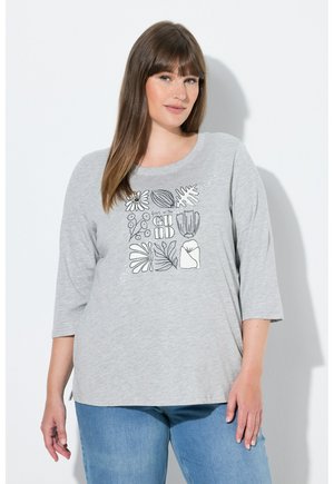 BOTANICAL PRINT TEE - Longsleeve - pale mottled grey